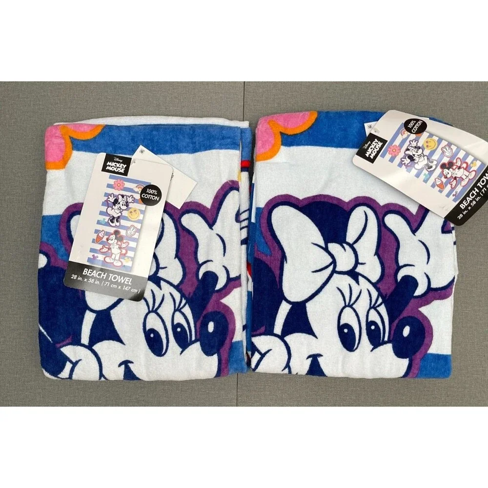 2 Pack Disney Mickey Mouse Kids 100% Cotton Beach Towel 58''x28''
